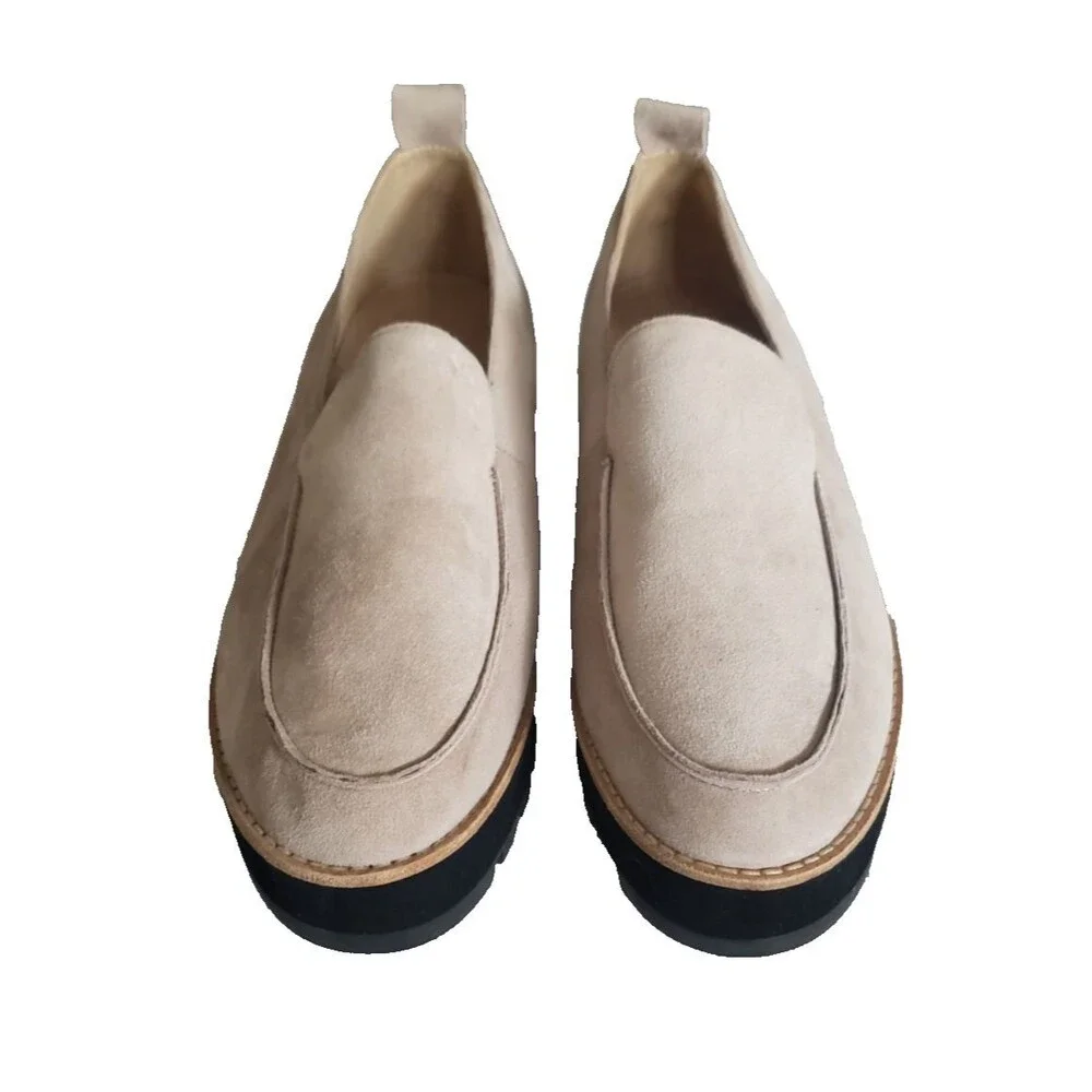 Eileen Fisher Shoes Women's Size 9 Beige Suede Platform Loafer Flats Comfort